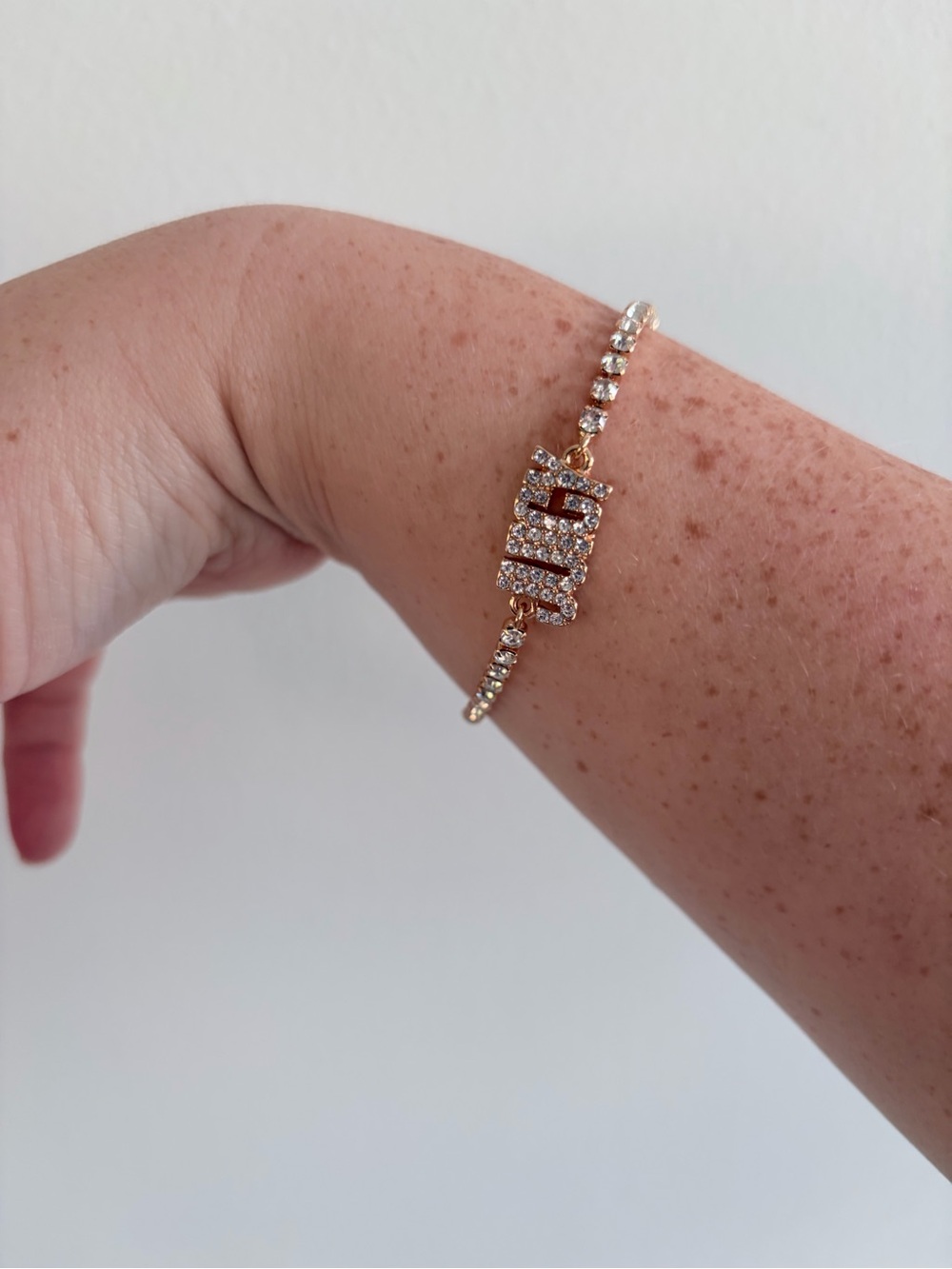 Juicy Couture Rose Gold Pave Crystal Nameplate Bracelet
